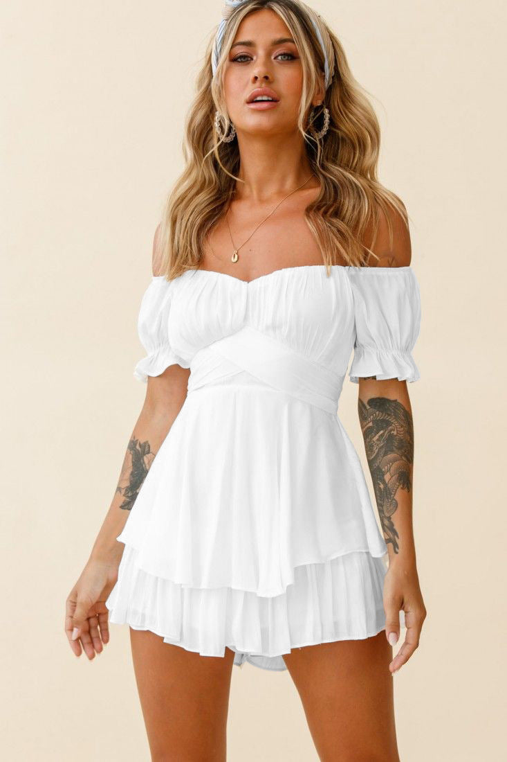 Off Shoulder Ruffle Sleeve Romper | OnePiece | noémi