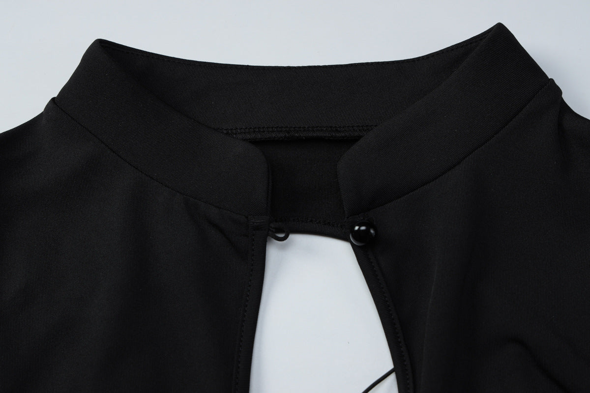 Womens Cutout Mini Dress with Butterfly Metal Detail and Backless Design | noémi