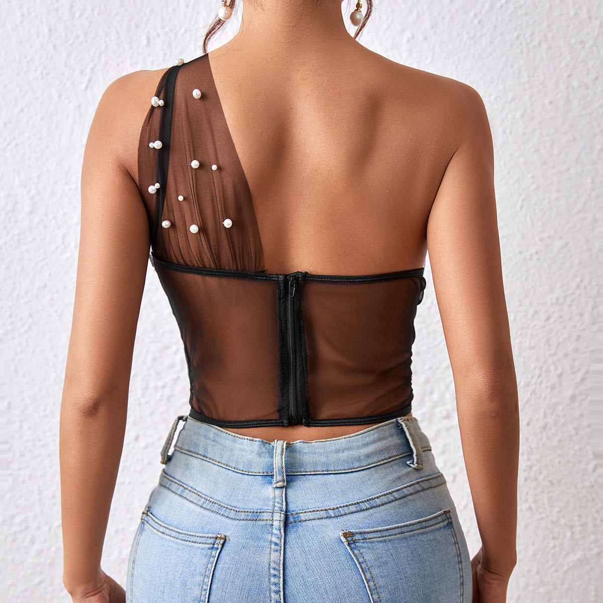 Corset Top with Boning | Slim Waist Rhombus Design, Steel Ring Support | noémi