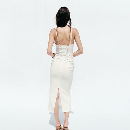 Backless Slim Fit Jumpsuit | High Waist Spaghetti Straps | noémi