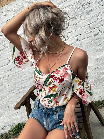 Womens Strapless Print Suspenders Shirt | noémi