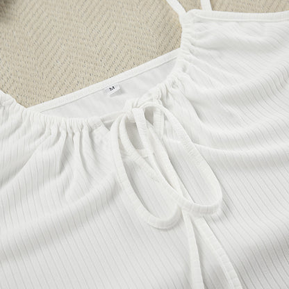 Womens Ribbed Knit Lounge Set | Soft Two Piece Cami Top & Shorts Pajama Set | noémi