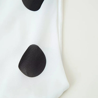 Polka Dot Summer Set | Halter Crop Top with High Waist Flounced Skirt | noémi