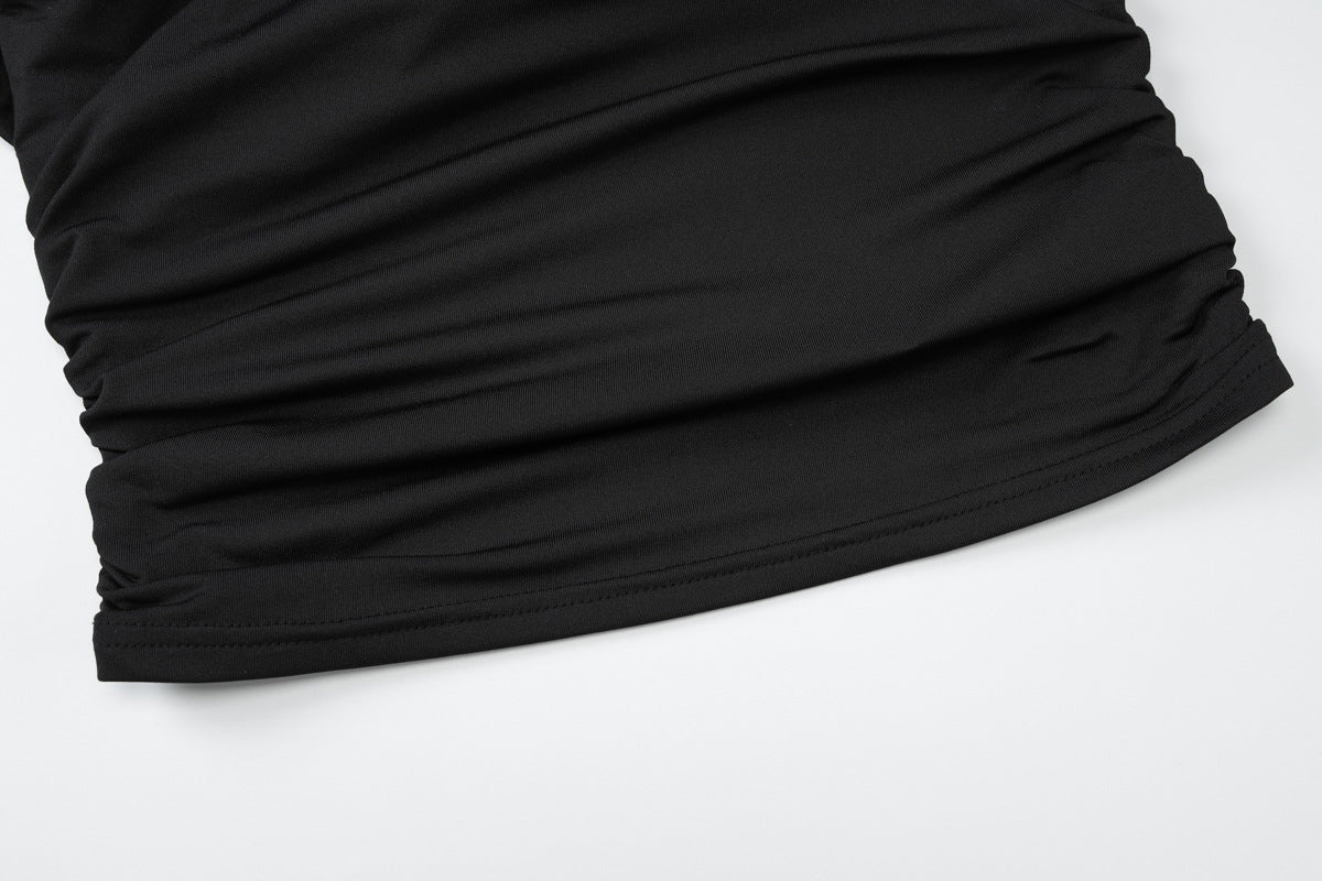 Womens Pleated Square Neck Sleeveless Top | Slim Fit Solid Tank | noémi