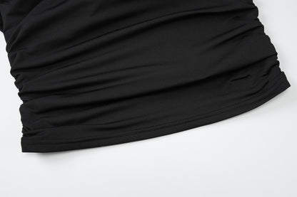 Womens Pleated Square Neck Sleeveless Top | Slim Fit Solid Tank | noémi