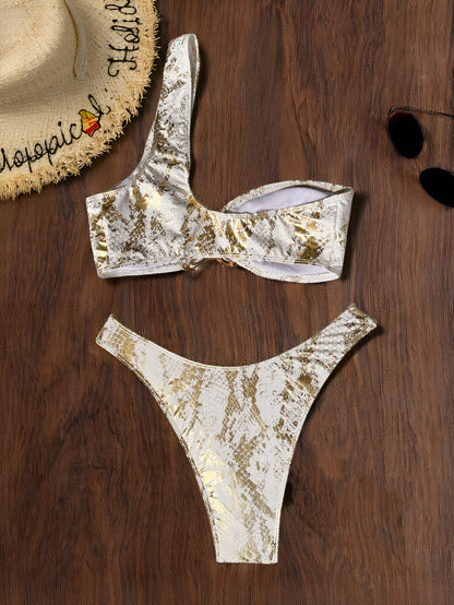 Open Back One Shoulder Tube Top Bikini Swimsuit for Women | noémi