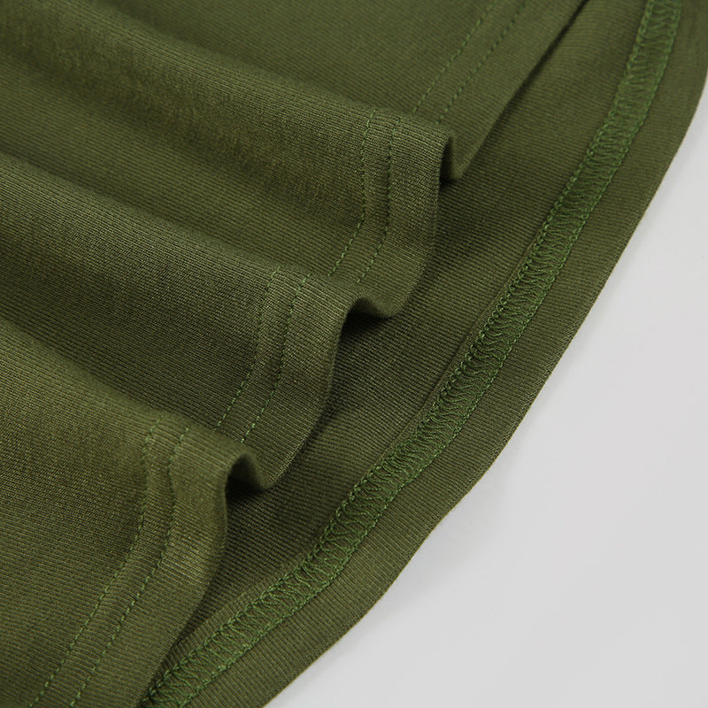 Olive Green Asymmetrical Spaghetti Strap Top | Cutout Detail | noémi