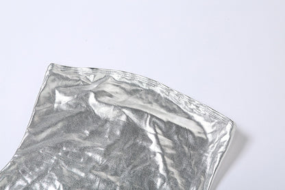 Womens Metallic Tube Top Sheath Dress | Backless Slim Fit Mini | noémi