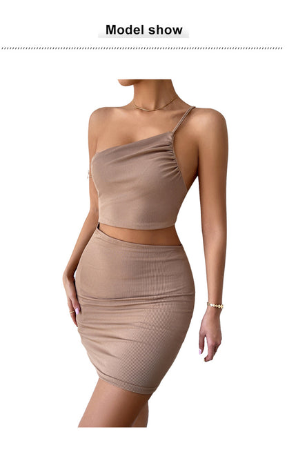 Drawstring One Shoulder Cutout Sheath Short Dress Women | noémi