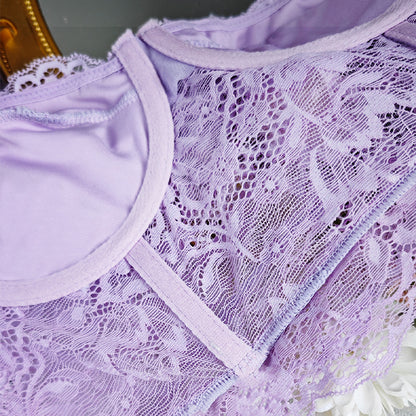 Lace Embroidered Hollow Out Vest with Steel Ring and Beauty Back Sling | noémi