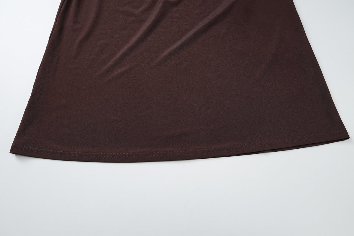 Womens One Shoulder Sheath Dress with Pleated Detail | noémi