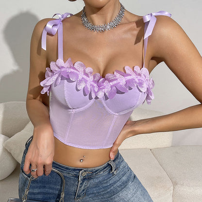 Floral Print Boning Corset Tube Top with Cropped Fit for Women | noémi
