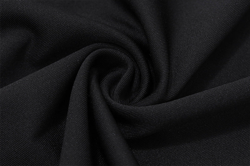 Ruched Black Maxi Dress | One Shoulder Floral Detail, Bodycon Fit | noémi