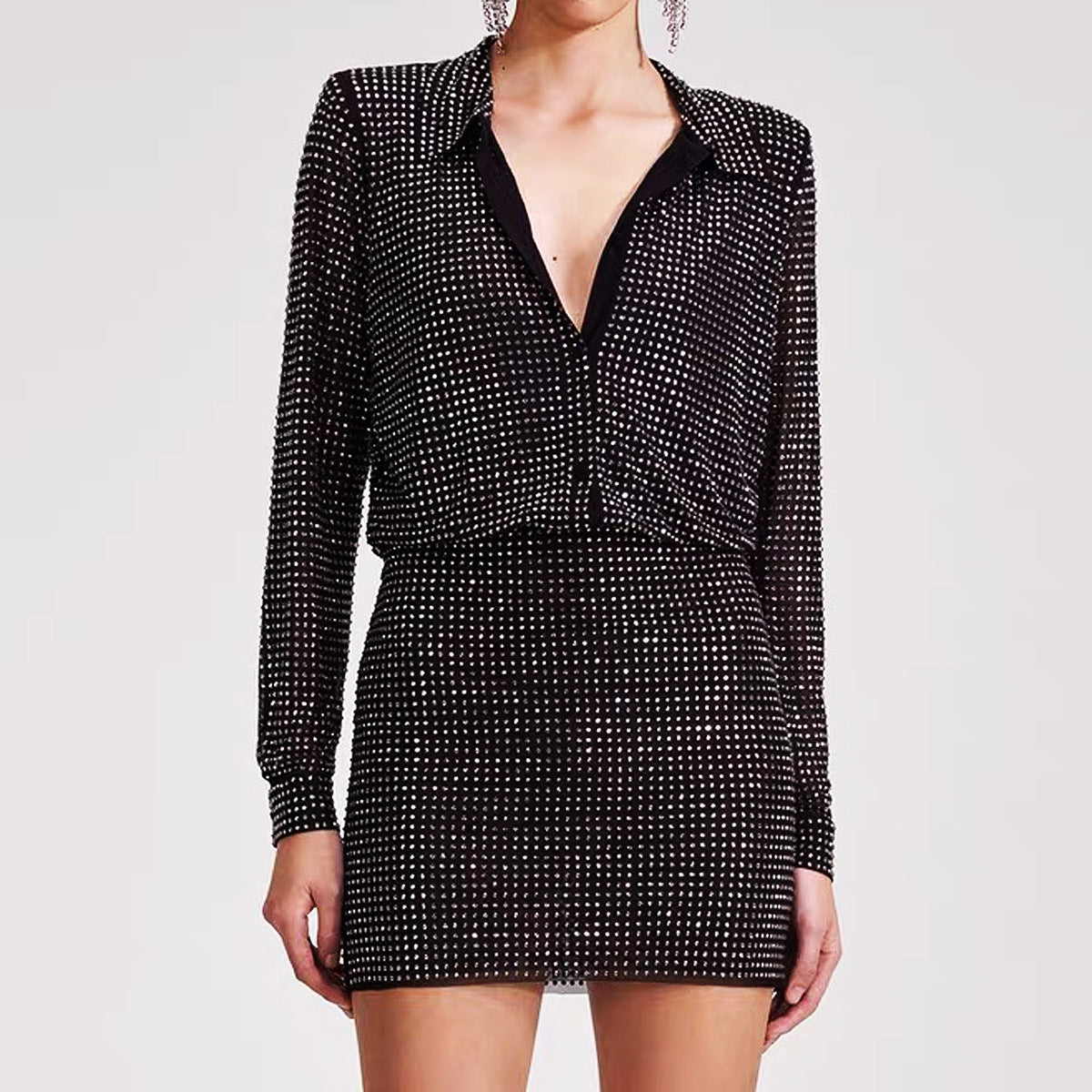 Mesh Rhinestone Shirt | High End Socialite | noémi