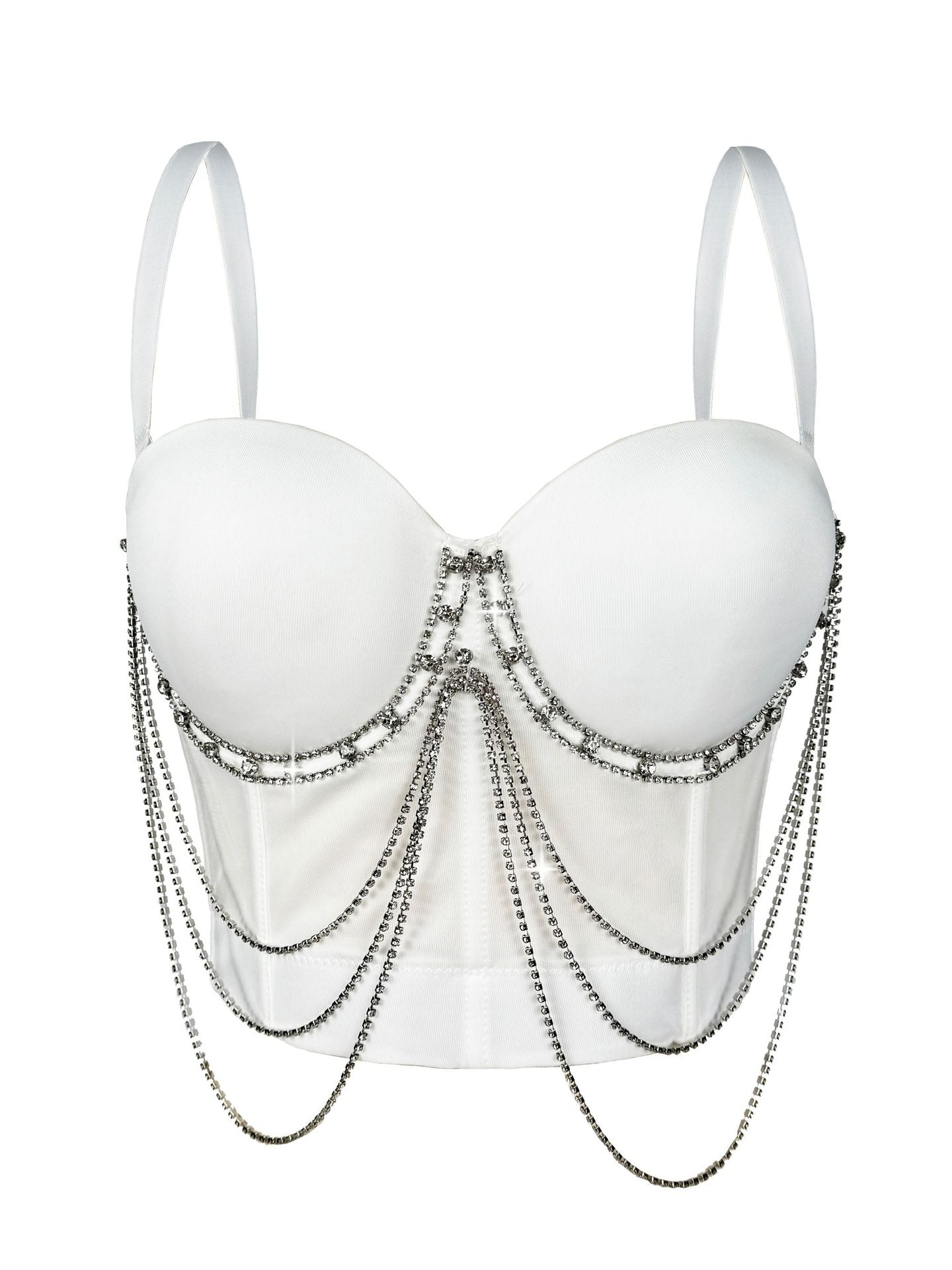 Tassel Chain Camisole | Corset Bra with Sparkling Boning | noémi `