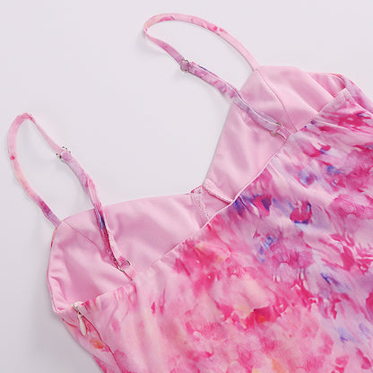 Mesh Backless Floral Maxi Dress | Strap Bodycon Slip Dress | noémi