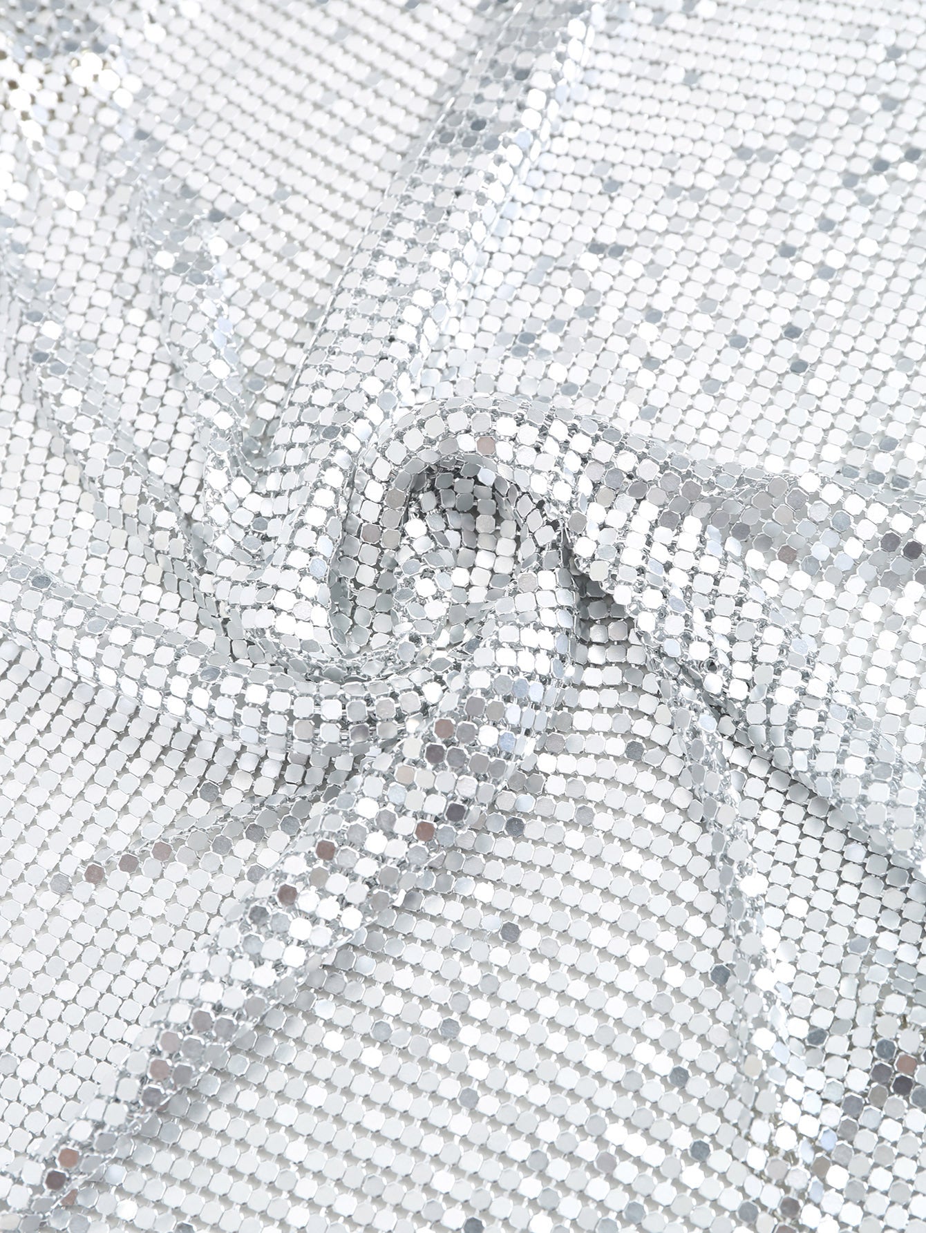 Womens Rhinestone Halter Top | Sparkly Backless Crop Top, Silver Chain | noémi