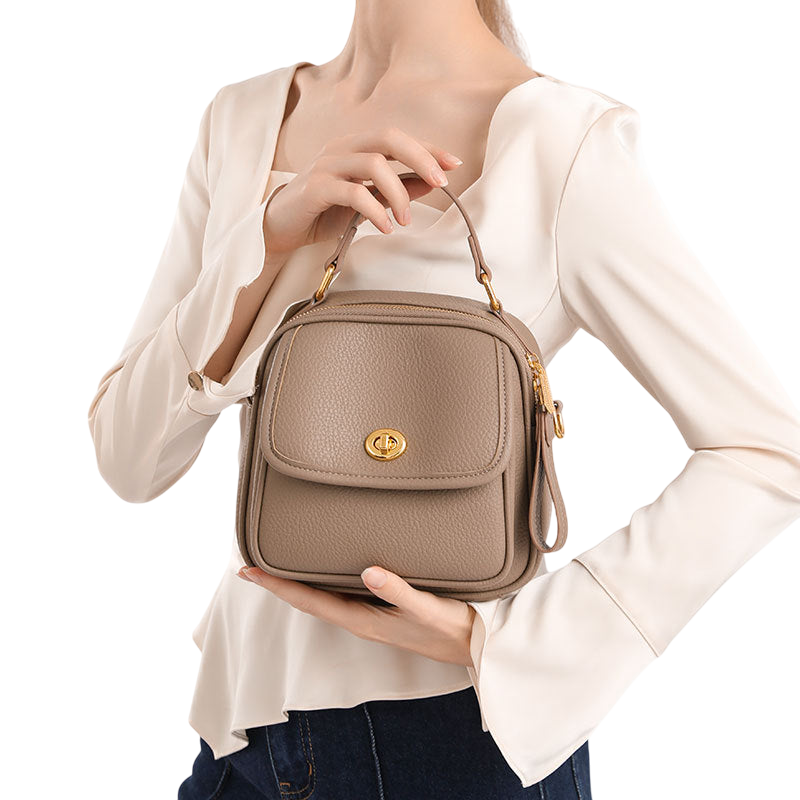 Elephant Gray Soft Leather Messenger Bag – Spacious Office Crossbody | noémi