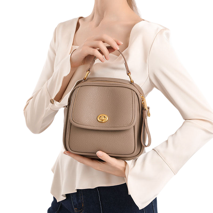 Elephant Gray Soft Leather Messenger Bag – Spacious Office Crossbody | noémi