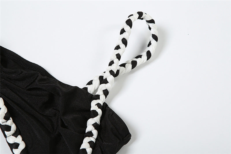 Two Piece Skirt Set | Ruffle Trim Camisole High Slit Maxi Skirt | noémi