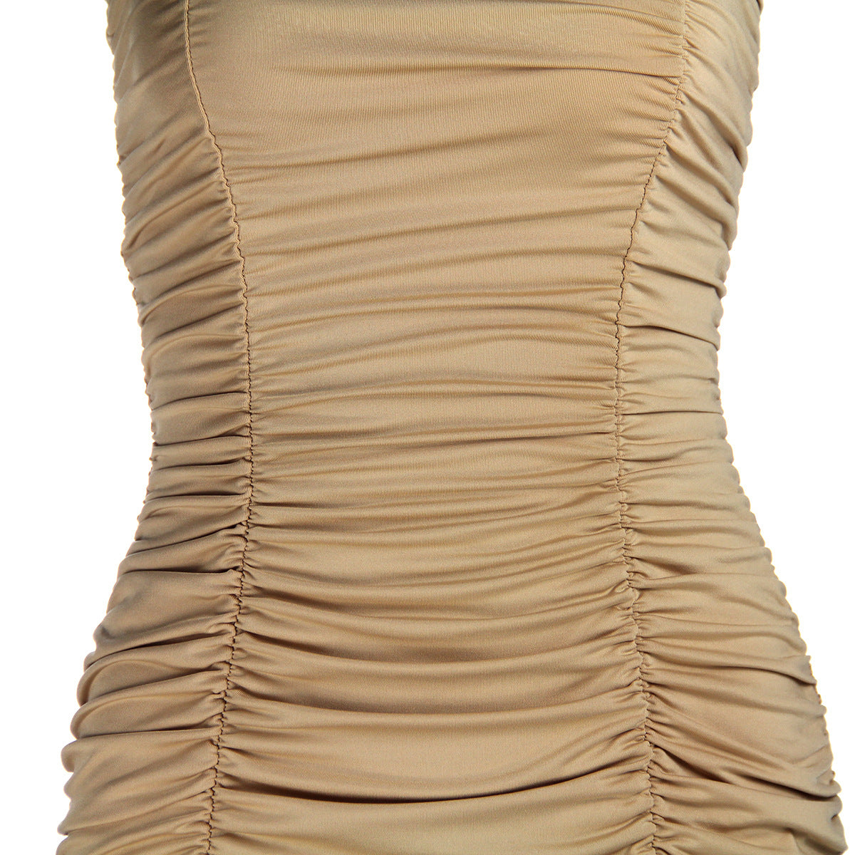 Strapless Tube Top Dress With Ruffle Hip Detail And Slim Fit For Women | noémi