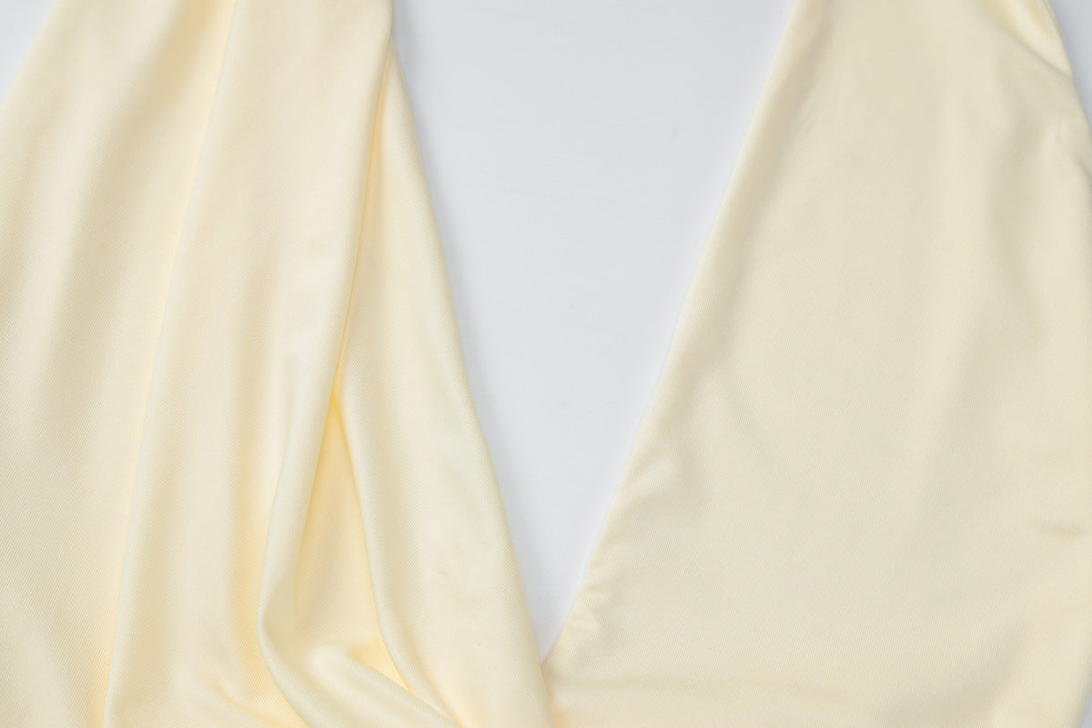 Womens Deep V Halter Pleated Backless Dress | noémi