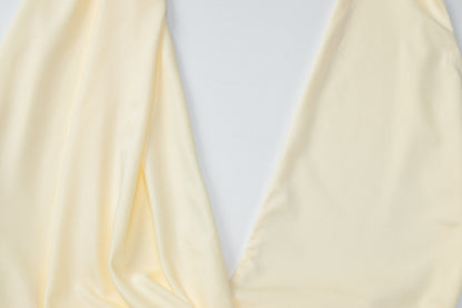 Womens Deep V Halter Pleated Backless Dress | noémi