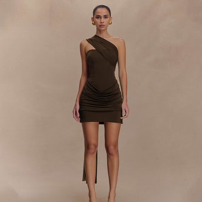 Summer Pleated Tube Top Dress  Ribbon Detail, Strapless, Bodycon Fit | noémi