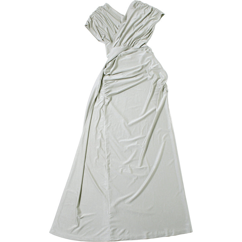 Womens Slim Fit Cropped Split Sheath Dress in Solid Color | noémi