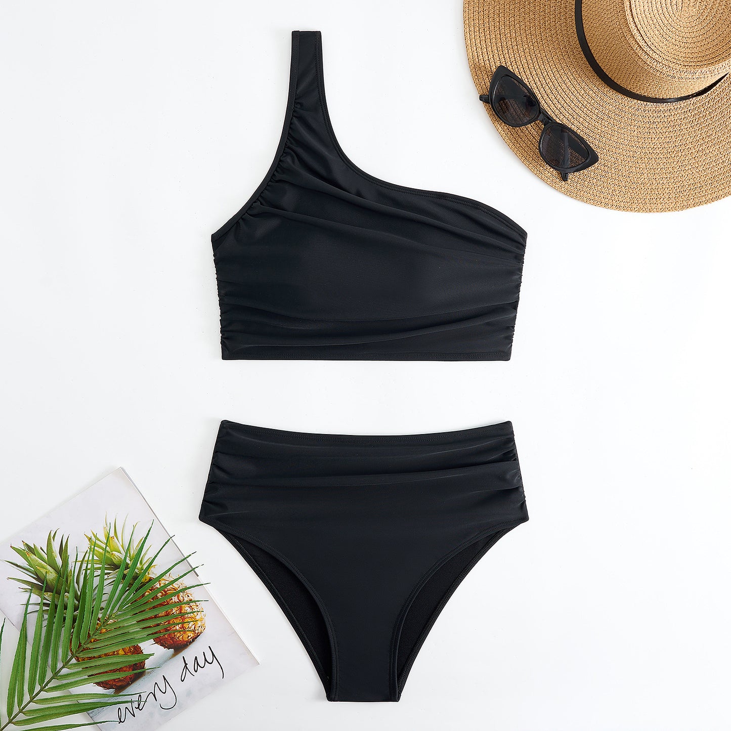 High Waist Bikini Swimsuit for Women | One Shoulder Split Swimwear | noémi