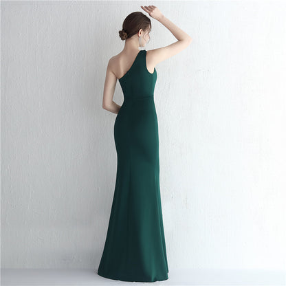 Satin One Shoulder Gown | Slim Fit Long Debutante Dress | noémi