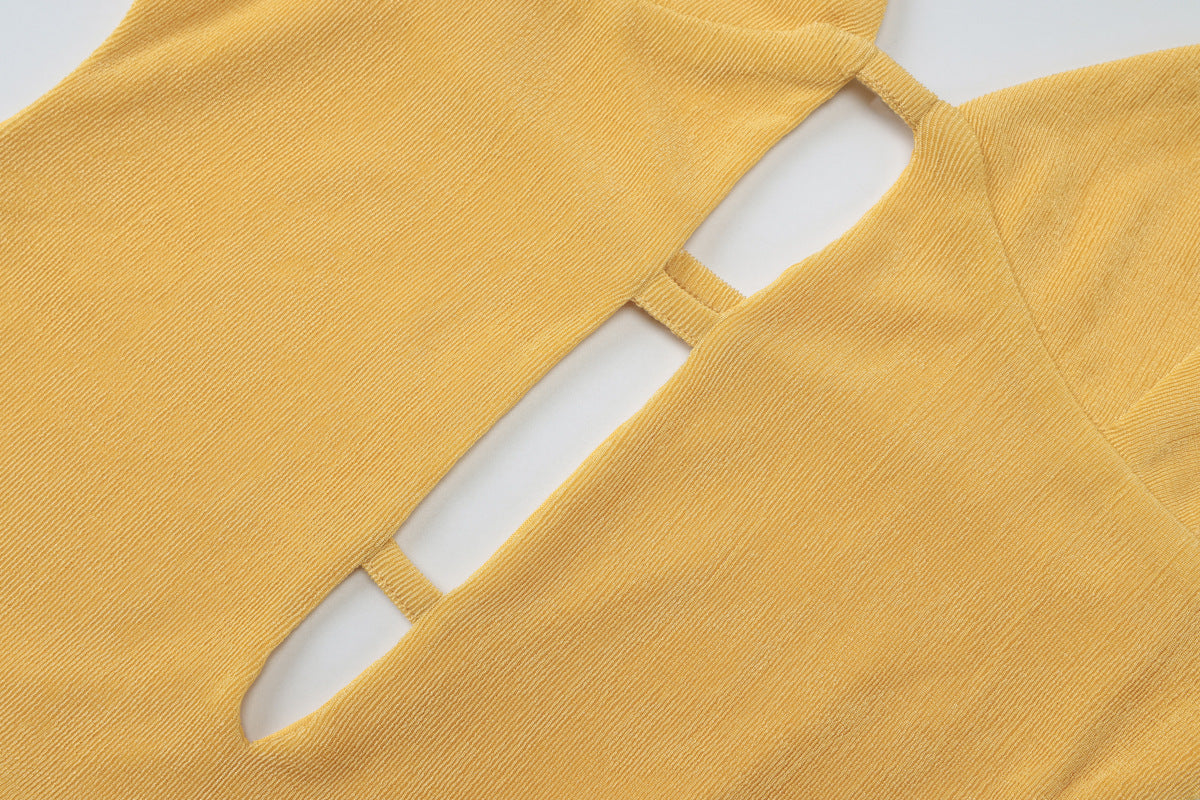 Womens Dress | Hollow Out Cutout | Backless VNeck Slim Fit Halter Maxi Dress | noémi