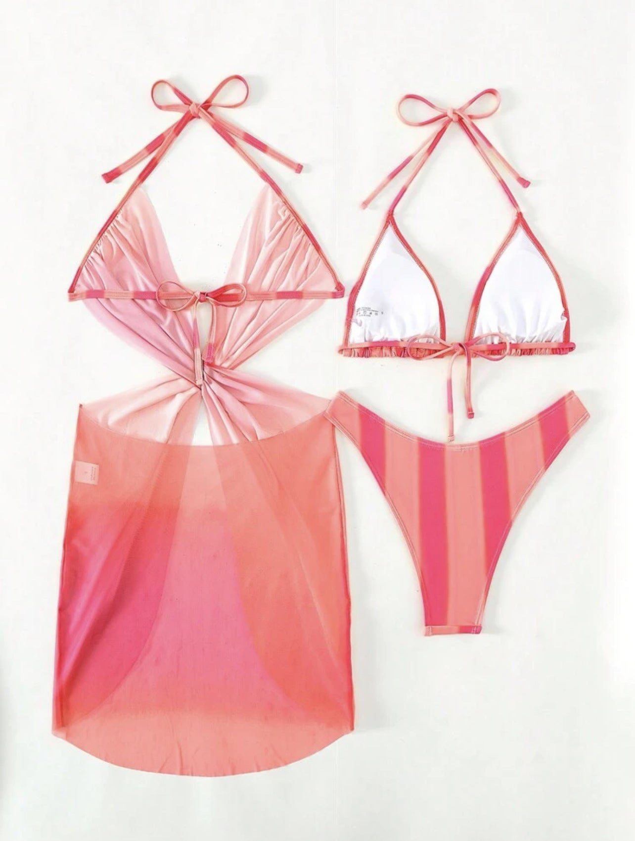 Striped Tulle Skirt Three Piece Sets Swimwear Bikini | noémi