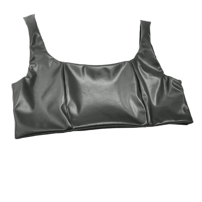 Womens Faux Leather Skirt Set | Slim Fit Vest Slit Skirt Two Piece Outfit | noémi