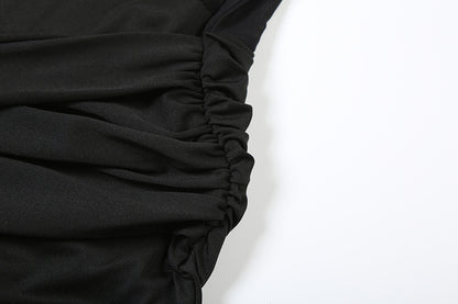 Mesh Halter Dress | Slim Fit Semi Sheer Stitching Tie Back | noémi