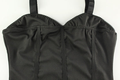 Summer Black Fishtail Dress | Slim Fit, Large Skirt & Adjustable Sling | noémi