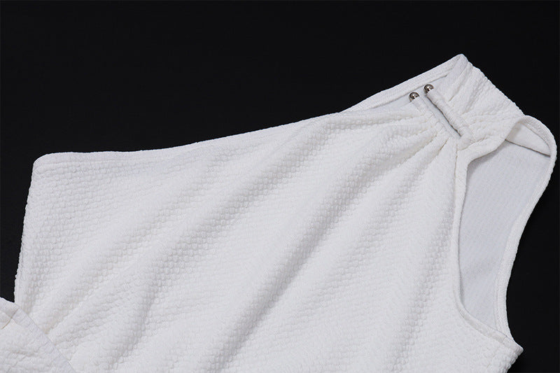 One Shoulder Two Piece Bodycon Dress | High Waist Slit Cutout Dress | noémi