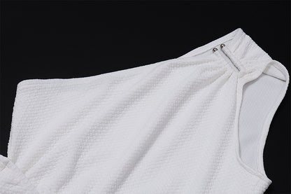 One Shoulder Two Piece Bodycon Dress | High Waist Slit Cutout Dress | noémi