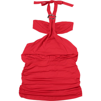 Women Halter Sheath Dress | Backless Lace Up Slim Fit with Pleated Detail | noémi