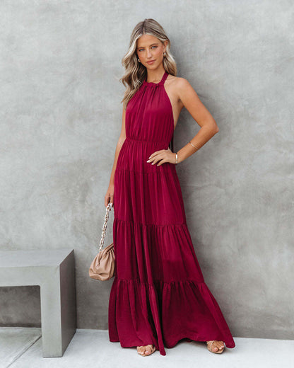 Halter Neck Maxi Dress for Women | noémi