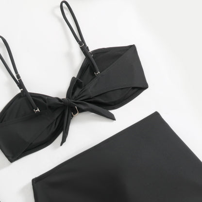 Womens Three Piece Set | Tube Top High Waist Shorts Mesh Maxi Cover Up | noémi