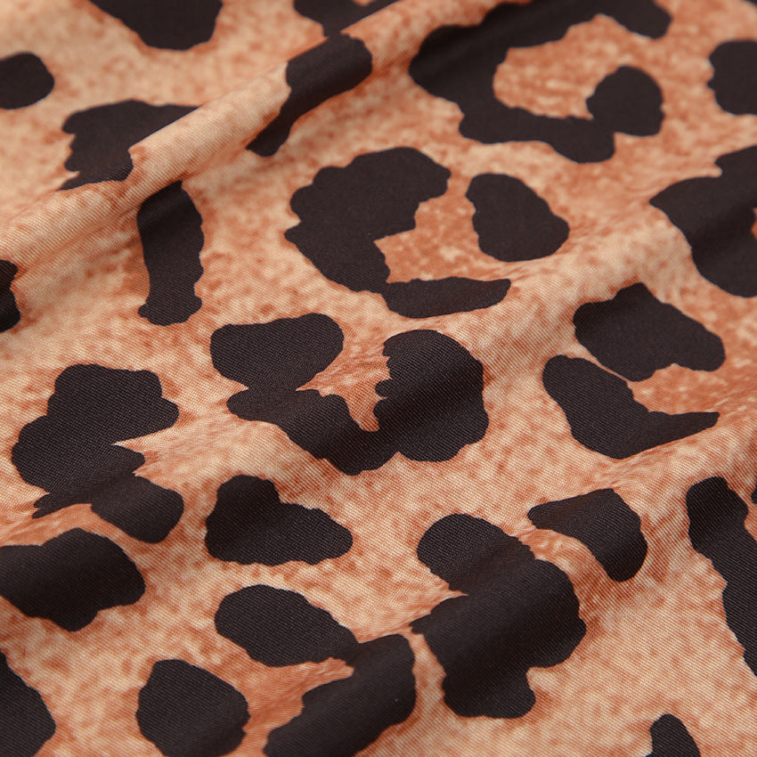 Knitted Leopard Print Jumpsuit | Long Sleeve Round Neck Slim Fit | noémi