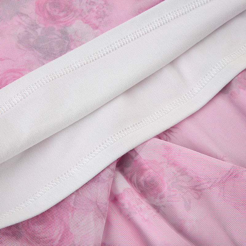 Lace Patchwork Dress | Retro VNeck Sling Dress | Irregular Hem | Floral Print Mini Dress | noémi