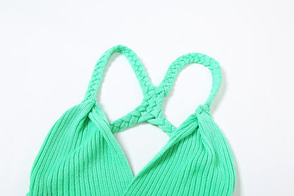 Womens Knit Cutout Dress | V Neck Side Split | noémi