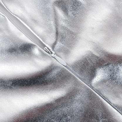 Womens Metallic Tube Top Dress with Cinched Waist Side Split | noémi