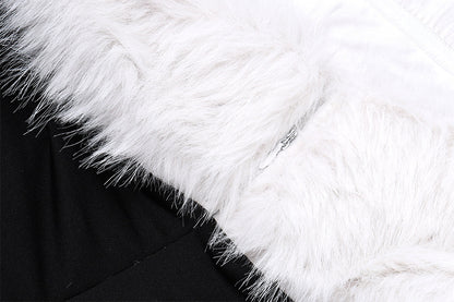 Off Shoulder Furry Tube Top Slit Dress for Women | noémi