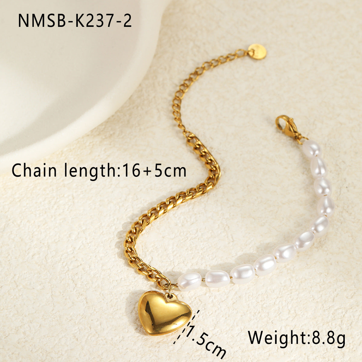 Baroque Pearl Bracelet & Earrings Set | Stainless Steel Jewelry | noémi