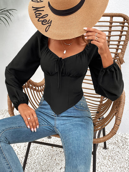 Slim Fit Puff Sleeve Shirt | Long Sleeve Blouse | noémi