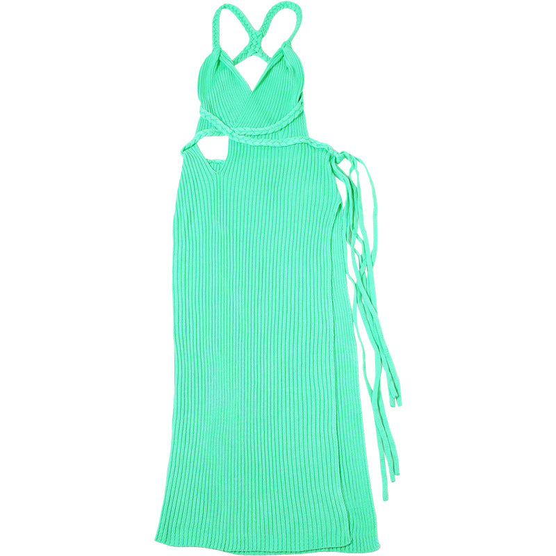 Womens Knit Cutout Dress | V Neck Side Split | noémi