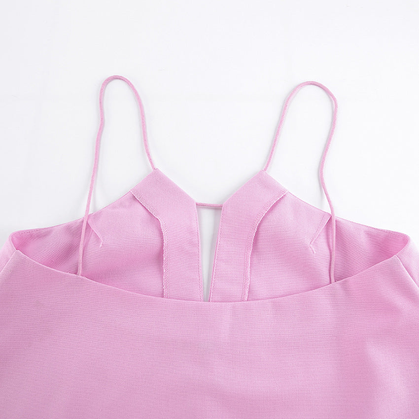 Linen VNeck Strap Cami | Summer Sleeveless | Solid Color Top for Women | noémi
